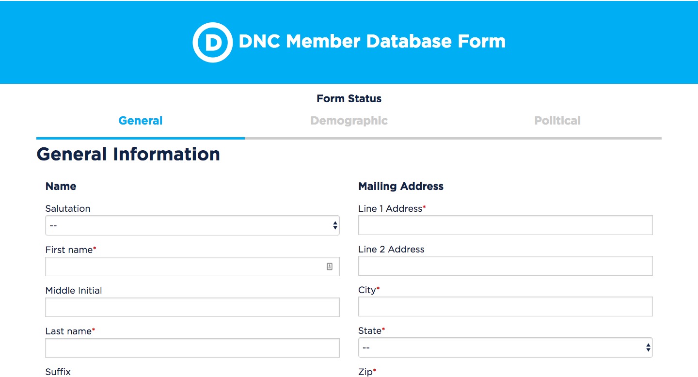 DNC Member Database Form
