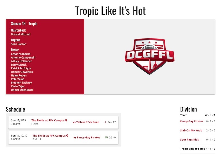 image of DCGFFL Website Revamp